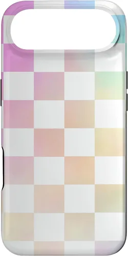 Vista 27 de Pastel Rainbow Checkerboard Checker Checked Pattern Case for iPhone 17