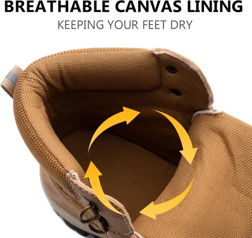 Vista 5 de Botas impermeables para el trabajo de senderismo para mujer, botas tácticas de senderismo para la nieve de invierno, botas de senderismo