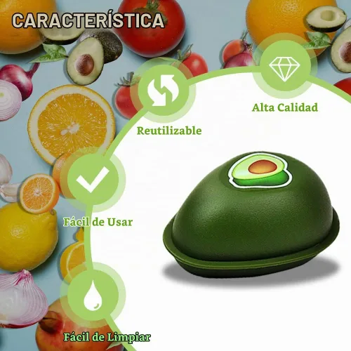 Vista 5 de 6 recipientes de almacenamiento de frutas y verduras, contenedor de almacenamiento reutilizable, limón, naranja, aguacate, cebolla, ajo, tomate