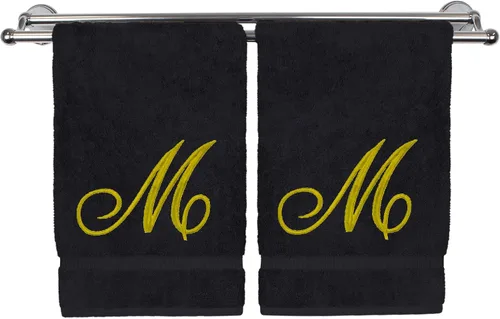 Vista 160 de Toalla de mano con monograma, regalo personalizado, 16 x 30 pulgadas, extra absorbente, 100% algodón turco, acabado de rizo suave, para baño, cocina