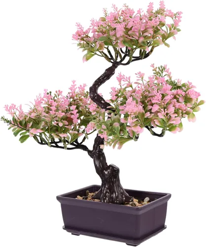 Vista 13 de EXCEART Árbol bonsái artificial, plantas de plástico, adorno bonsái para decoración de boda, árbol bonsái de imitación verde