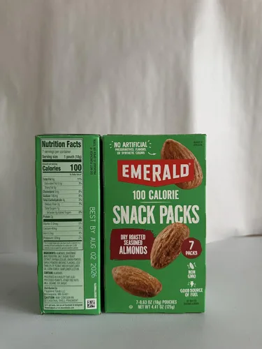 Vista 2 de Emerald Nueces secas de almendras tostadas, paquetes de 100 calorías, 7 unidades (paquete de 2)
