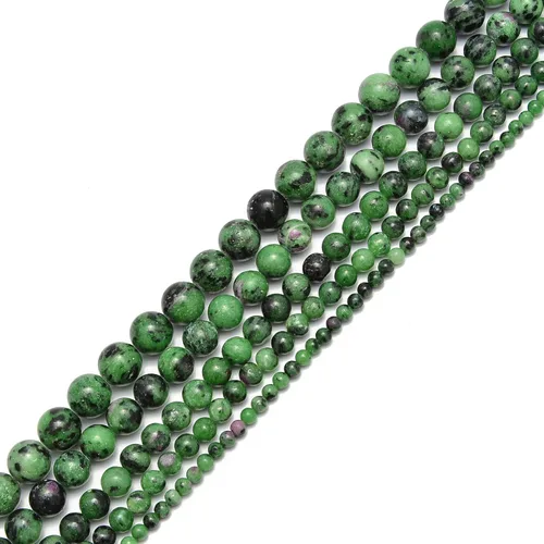 Vista 5 de JM Design Rubí Zoisite Cuentas redondas lisas 0.157 in 15.5" Hebra para la fabricación de joyas