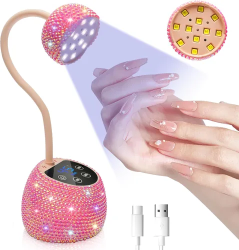 Vista 12 de CGBE Lámpara de uñas LED UV, mini lámpara de uñas de curación flash Rosa
