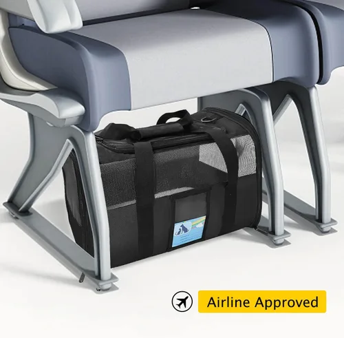 Vista 5 de Transportador Refrze para mascotas aprobado por aerolíneas, transportadores para gatos para gatos medianos y gatos pequeños, transportadores suaves