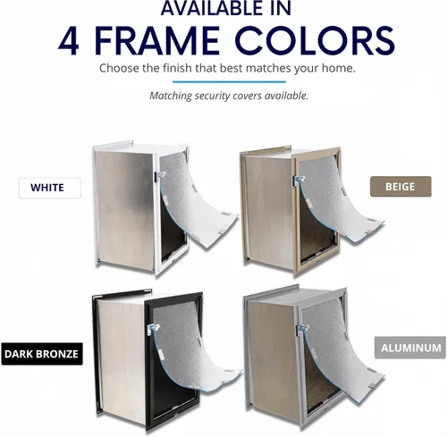Vista 8 de Hale Pet Door Modelo de pared Puertas para gatos y perros Túnel ajustable que se adapta a paredes de hasta 10 pulgadas de ancho Solapas