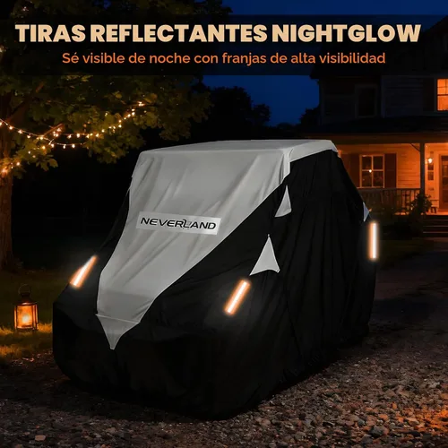 Vista 7 de Neverland Cubierta UTV impermeable 300D resistente 2-3 plazas/4-6 plazas 4 puertas lado a lado, protección para todo tipo de clima, compatible