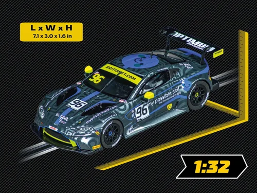 Vista 2 de Carrera 27696 Aston Martin Vantage GT3 Optimum Motorsport No.96 Escala 1:32 Ranura analógica Coche Carreras Vehículo Evolución Slot Car Race Pistas