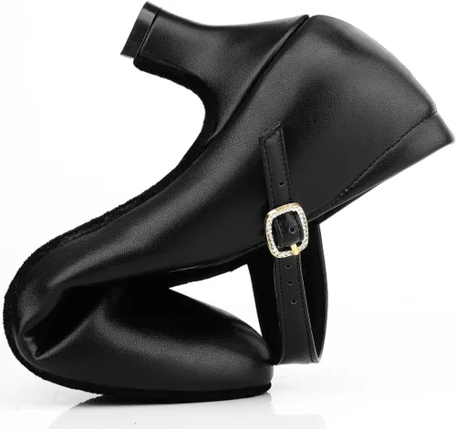 Vista 6 de Zapatos de tacón con correa de tobillo para mujer, zapatos de baile latino para salón de baile de boda