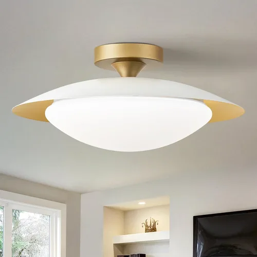 Vista 11 de YURNYQ Lámpara de techo LED moderna regulable en negro y dorado de 11.81