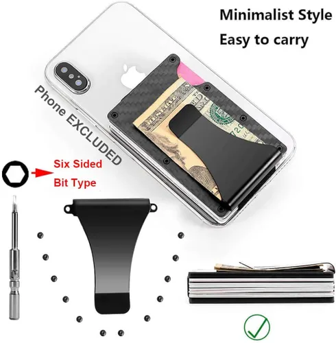 Vista 4 de UpLook Tornillos de repuesto para cartera con clip de metal para kit de reparación de billetera de metal RFID