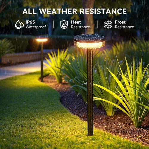 Vista 5 de LETMY Luces solares de camino para exteriores, paquete de 2 2 luces solares más brillantes para exteriores, impermeables, luz de camino más alta