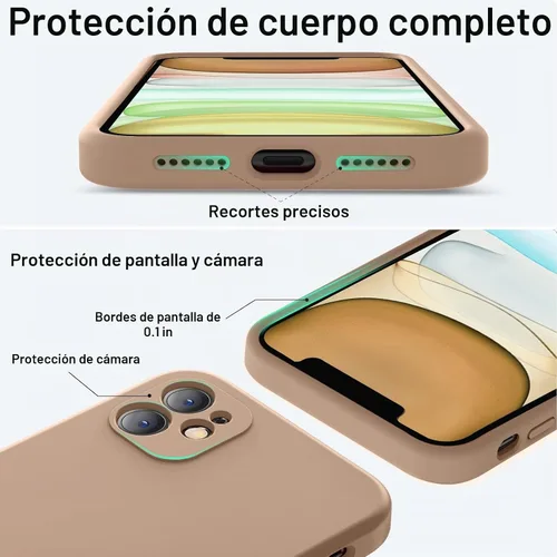 Vista 4 de Vooii Compatible con iPhone 11 Funda, Silicona Líquida Mejorada con [Bordes Planos] [Protección de Cámara] [Forro de Microfibra Suave Antiarañazos]