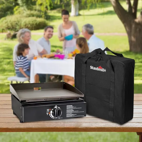 Vista 6 de Bolsa de transporte Stanbroil para parrilla de mesa Blackstone de 17 pulgadas sin capucha metálica, negra