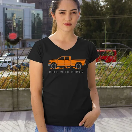 Vista 4 de Tee Hunt Roll with Power Pickup Truck Camisetas gráficas y camisetas sin mangas para mujer