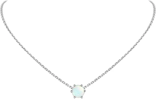 Vista 10 de Suplight 925 Sterling Silver Heart/Round Birthstone Necklaces for Women 01. Enero (Garnet)