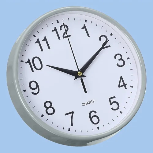Vista 4 de Reloj de pared redondo de moda, estilo simple, de alta precisión, funciona con pilas, fácil de leer, sin tictac, reloj de cuarzo para decoración