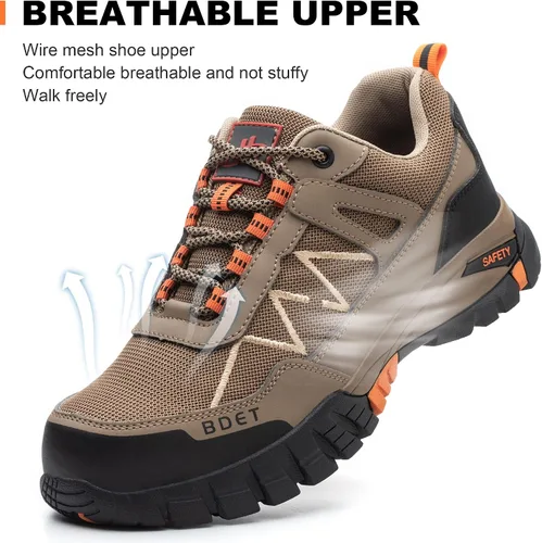 Vista 4 de Steel Toe Sneakers Comfortable Safety Shoes for Men Steel Toe Shoes for Women Non Slip Construction Work Shoes