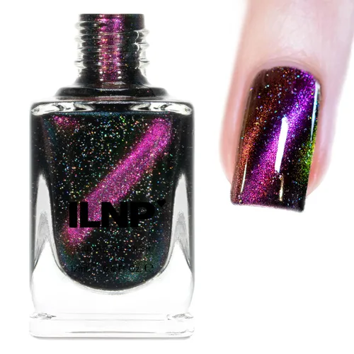 Vista 8 de ILNP After Hours Esmalte de uñas holográfico magnético azul profundo a base de negro