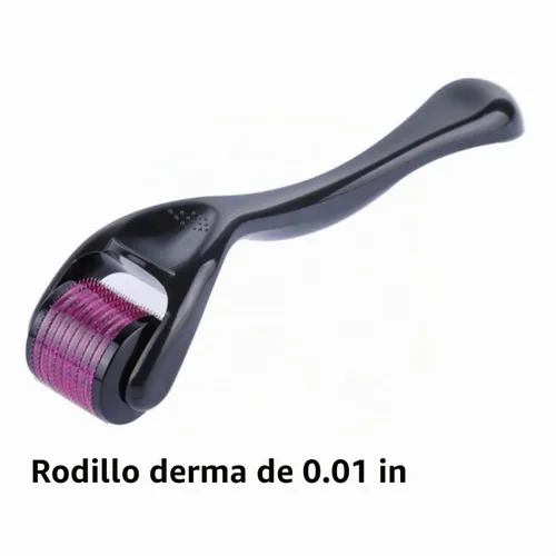 Vista 2 de Derma Roller - Rodillo de microagujas de 0.010 in para cara con 540 microagujas de titanio, estuche de almacenamiento incluido