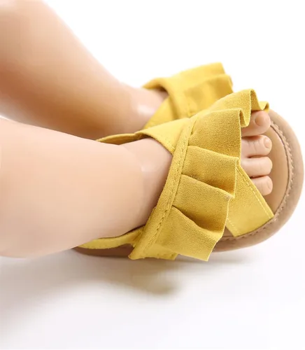 Vista 2 de RVROVIC Sandalias de primera calidad para bebés, niños y niñas, suela de goma antideslizante suave, zapatos de verano al aire libre para niños