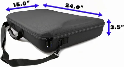 Vista 7 de CASEMATIX Funda de viaje para controlador de DJ compatible con Hercules Inpulse 500 - Funda rígida para mezclador de DJ con correa Negro