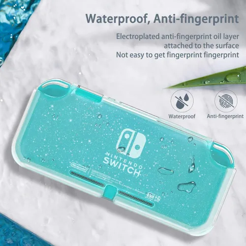Vista 6 de DLseego Switch Lite 2019 - Funda protectora compatible con Nintendo Switch Lite, funda de TPU suave con purpurina y 2 protectores de pantalla