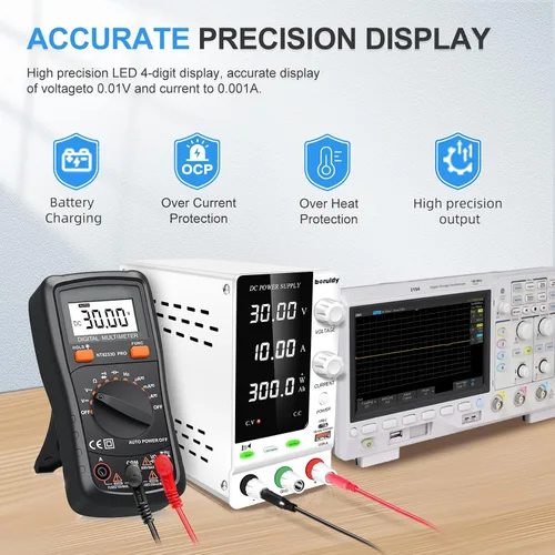 Vista 6 de Fuente de alimentación de CC variable 30V 10A, codificador de 300 W ajustable 1V ~ 24 V LiFePO4 iones de litio etc. Cargador de batería Banco