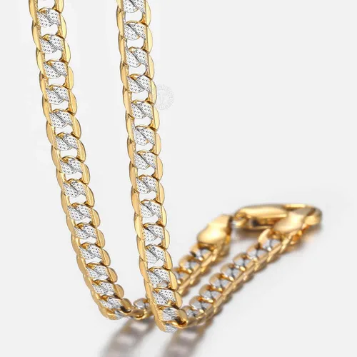 Vista 4 de Trendsmax Collar de cadena de eslabones cubanos de 0.157 in para hombre y mujer, color dorado y plateado, regalo de 18 a 30 pulgadas