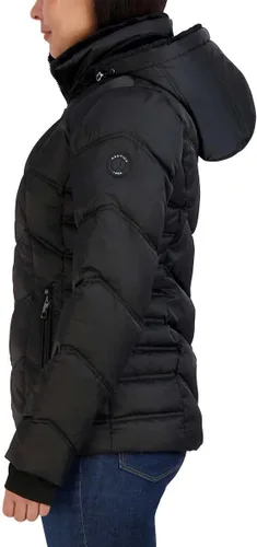 Vista 2 de Nautica Chaqueta acolchada de peso medio con capucha para mujer, capucha desmontable