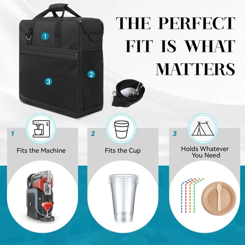 Vista 4 de Bolsa de transporte para máquina Ninja Slushie FS301 y FS300 y FS305, funda de almacenamiento acolchada de viaje de apertura lateral, protector