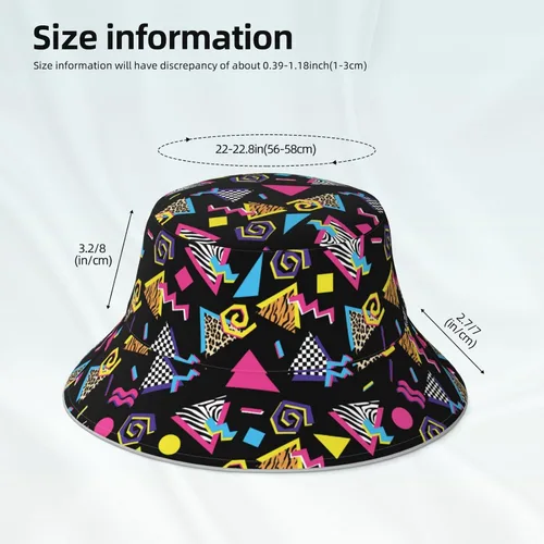 Vista 4 de Sombreros de pescador retro de los años 80 y 90 para mujeres y hombres, sombrero de sol fresco para regalo