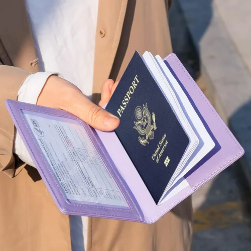Vista 4 de TIGARI Fundas para pasaporte para pasaporte fundas para pasaporte y vacuna tarjetas combinadas estuche ultra delgado para pasaporte para mujeres