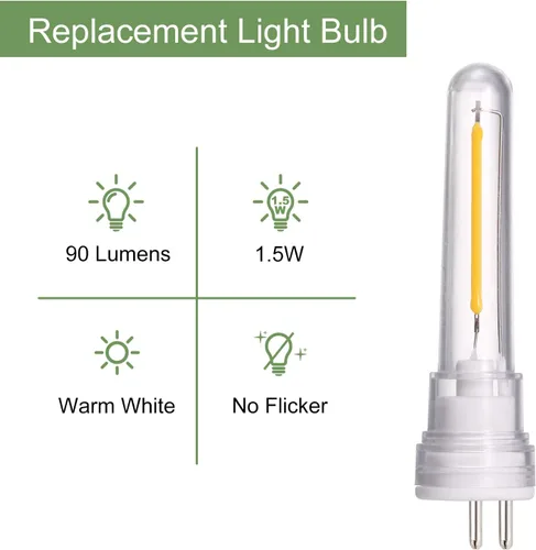 Vista 4 de DGE Bombilla LED de repuesto S14, paquete de 2 bombillas de repuesto de 1.5 W, a prueba de roturas e impermeable, IP65