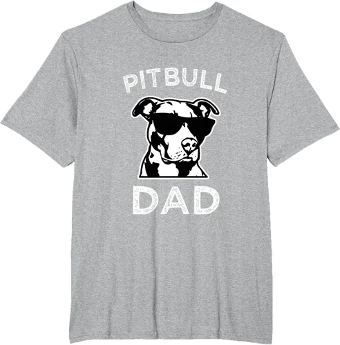 Vista 26 de Camiseta para hombre con diseño de Pitbull Dad Pit Bull Dog para hombre, Negro