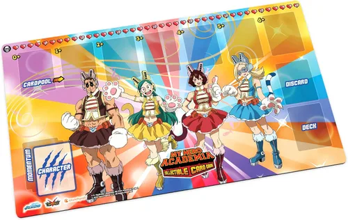 Vista 2 de Jasco My Hero Academia - Juego de cartas coleccionables de la serie 3 Wild Wild Pussycats Tapete de juego de goma de 18 x 24 pulgadas A partir
