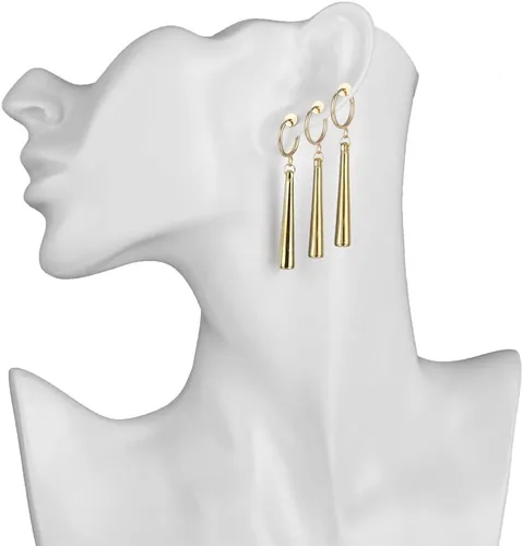 Vista 5 de 3 aretes dorados de clip de anime para cosplay, aretes Zoro para mujeres y hombres, aretes colgantes para cartílago