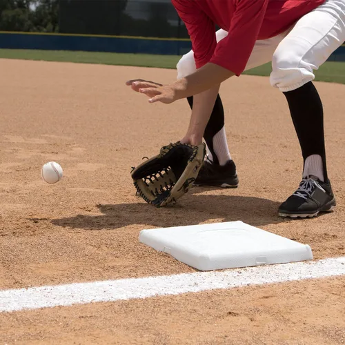 Vista 6 de Champion Sports Pro - Juego de primera base doble - Primera base doble biselada duradera - Construcción sólida de una pieza - Juego de 3 anclajes