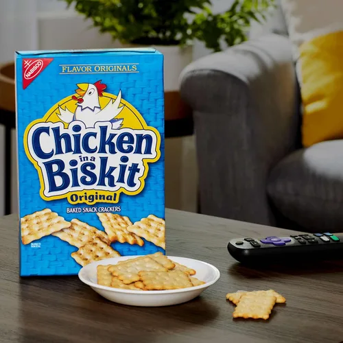 Vista 6 de Chicken in a Biskit Galletas horneadas originales, aperitivos a granel, 6 cajas de 7.5 onzas