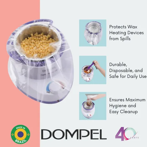 Vista 4 de Dompel Recambio de plástico para dispositivos de calefacción de cera dura, hojas protectoras desechables para depilación, calentador de cera fácil