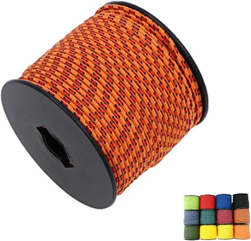 Vista 20 de Cuerda de nailon trenzada sólida de 1/8 pulgadas (3mm) de 164 pies, 5 hebras, paracord, cuerda delgada para manualidades, multiusos, resistente a