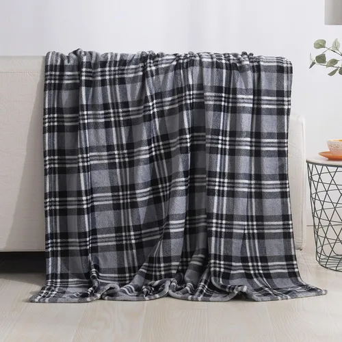 Vista 27 de Elegant Comfort - Manta de vellón muy suave y aterciopelada, con estampado navideño, a cuadros escoceses, de 50 x 60 pulgadas (búfalo negro)