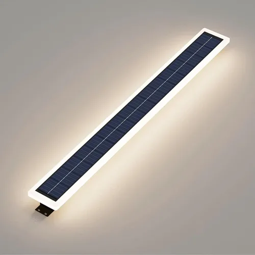 Vista 2 de Luces de pared solares al aire libre impermeables, lámpara de pared LED de montaje de 10W con pantalla de acrílico de 60 cm de largo, lámparas