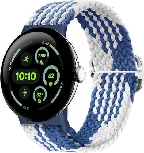Vista 42 de Correas trenzadas Solo Loop compatibles con Google Pixel Watch 4, 3, 2, 1 de 1.61 pulgadas/1.77 pulgadas, correas elásticas ajustables de nailon