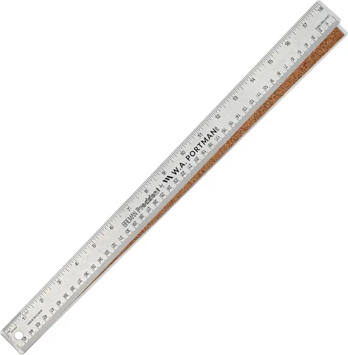 Vista 9 de Regla de metal de 12 pulgadas de Breman Precision con respaldo de corcho – Regla de borde recto de acero inoxidable, flexible, antideslizante