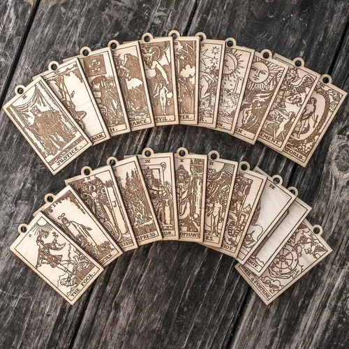 Vista 3 de Ornament - Tarot Deck - Set of 78 - Raw Wood 2x3in
