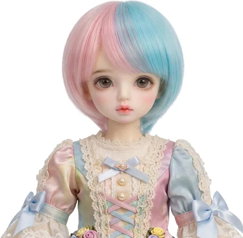 Vista 12 de Peluca larga recta de 8-9 pulgadas 1/3 BJD MSD DOD Pullip Dollfie peluca centro de separación DIY fabricación accesorios para el cabello