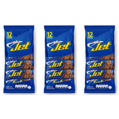 Vista 3 de Chocolatina Jet (paquete de 36) una barra de caramelo de chocolate colombiano dulce colombiano colombiano snack colombiano aperitivo colombiano