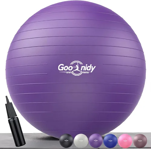 Vista 11 de Soft Exercise Ball, Anti-Burst Pilates Yoga Ball Chair Supports 2200lb, Workout Equipment w/ Pump for Women Pregnancy, Medicine, Birthing, Physical