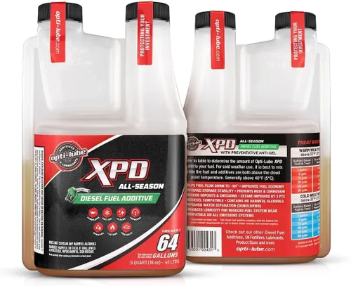 Vista 5 de Opti-Lube XPD - Aditivo de combustible diésel para todas las estaciones, botella dosificadora de 16 onzas, paquete de 4